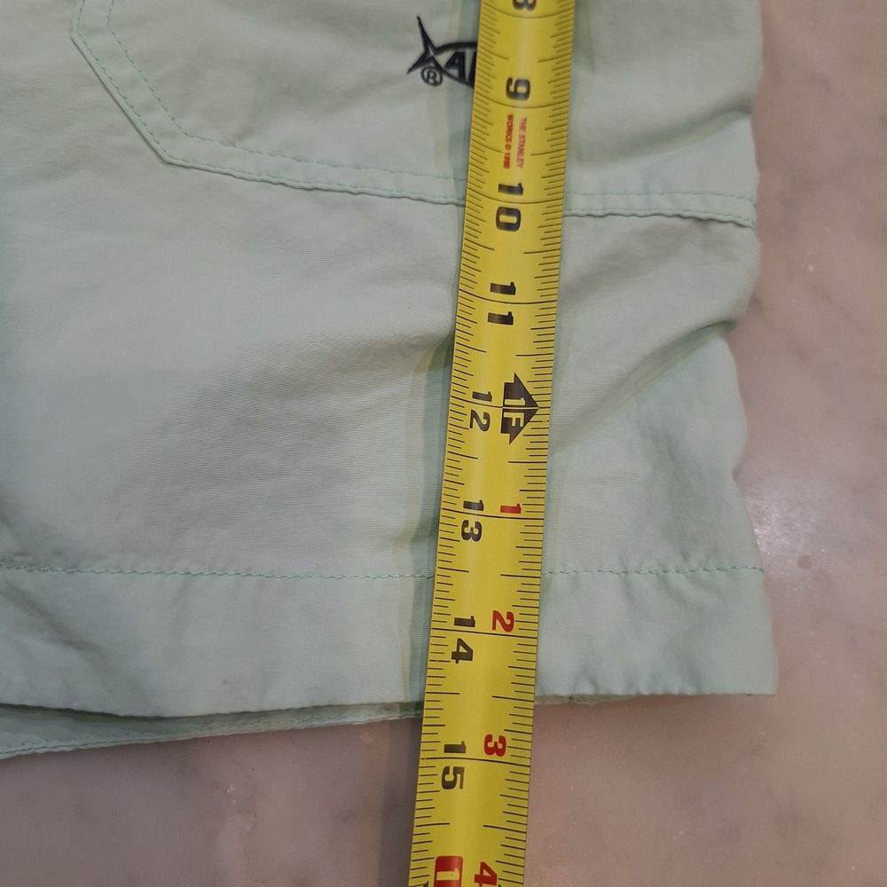 AFTCO Fishing Shorts Women 14 Green Elastic Waist Outdoor Hiking Utility Pockets - Picture 5 of 7